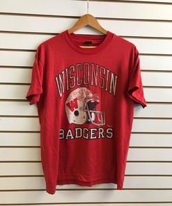Wisconsin Badgers Vintage Style Shirt and Sweatshirt Bundle, NCAA Gifts for Fans with ncaa shirts for men