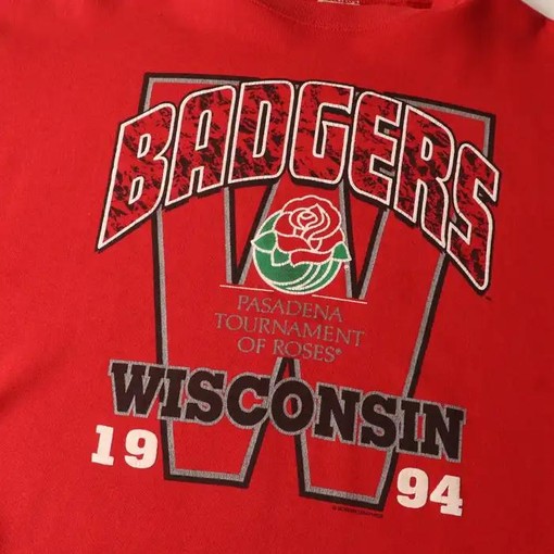 Wisconsin Badgers Vintage Style Shirt and Sweatshirt Bundle, Perfect for NCAA Fans with college shirts - Image 2