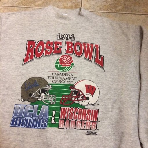 Wisconsin Badgers vs UCLA Bruins 1994 Rose Bowl: Vintage Style Crewneck Sweatshirt, Hoodie NCAA Football - Image 2
