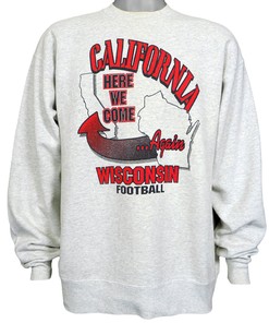 Wisconsin Football California Here We Come Again Sweatshirt, 1990s Vintage American Football Shirt Perfect Gift for Dad