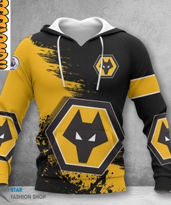 Wolverhampton Wanderers FC Pack of Wolves All Over Print 3D Hoodie with Unique Print Design for Soccer Fans