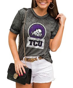 Women's Better Than Basic Boyfriend T-Shirt for TCU Horned Frogs Fans, Official University Football Fan Shirt