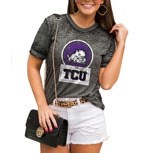 Women's Better Than Basic Boyfriend T-Shirt for TCU Horned Frogs Fans, Official University Football Fan Shirt