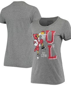 Women's Heathered Gray Louisville Cardinals Dunking T-Shirt