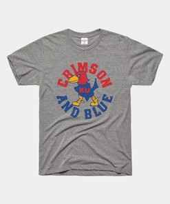 Women's Kansas Jayhawks Tee - Crimson and Blue NCAA Shirts for Kansas Fans