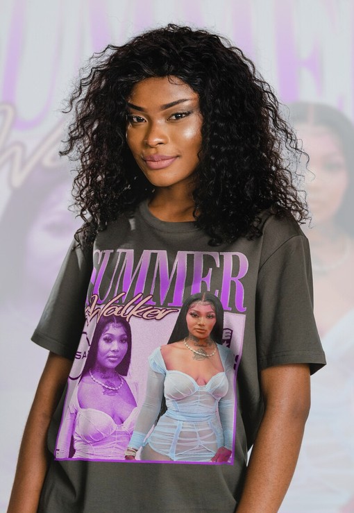 Women's Pink Summer Walker Tee, Vintage 90s Rap Tribute Shirt