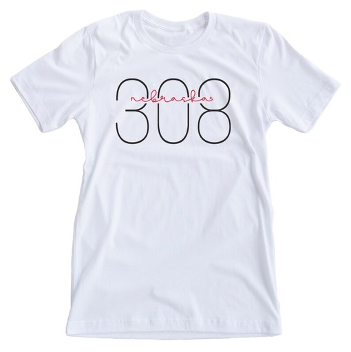 Women's Premium Nebraska Huskers Shirt with 308 Area Code for Cornhuskers and State Pride NCAA Shirts - Image 2