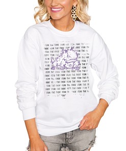 Women's TCU Horned Frogs Bold Type Perfect Pullover Sweatshirt, Official University Football Fan Shirt