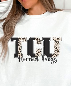 Women's Tcu Cheetah Print Football Sweatshirt, Perfect for Trendy Tcu Fans and Students