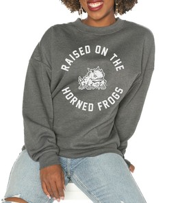 Women's Tcu Good Vibes Premium Fleece Drop Shoulder Sweatshirt by Gameday Couture, Perfect for Tcu Students