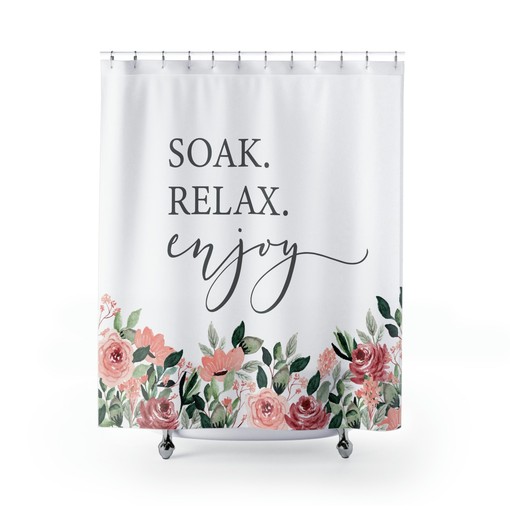 Women's Unique Shower Curtain - Soak, Relax, and Enjoy - Image 2