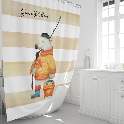 Woodland Bear Shower Curtain Set with Matching Bath Accessories for Nature-Inspired Bathroom Decor - Image 2