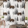 Woodland Bears and Pine Trees Shower Curtain with Matching Towels for Nature-Inspired Bathroom Decor