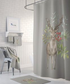 Woodland Deer Shower Curtain Set - Bring Wildlife into Your Bathroom Decor