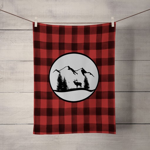 Woodland Rustic Plaid Moose Shower Curtain with Optional Buffalo Plaid Bathroom Accessories - Image 3