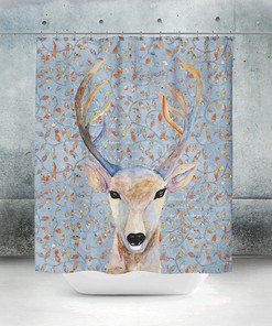 Woodland Whisper Deer Shower Curtain with Adorable Bathroom Set Option for Cute Touches