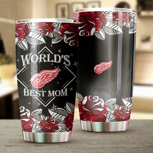 World's Best Mom Cheers for Red Wings with This NHL Tumbler with Personalized Tumblers - Image 2