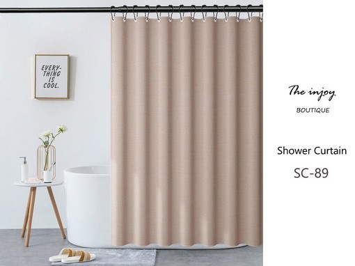 Worm Green Linen-textured Decorative Shower Curtain, Small Grommets for Extra Heavy Waterproof Curtain