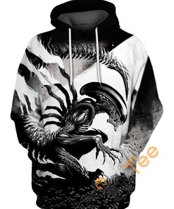 Xenomorph Runner Alien Sci-Fi Horror Hoodie with 3D All Over Print in Mesmerizing Design
