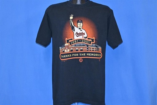 Y2K Baltimore Orioles Cal Ripken Jr. Memories #8 NCAA T-Shirt In Large State University Size - Image 2