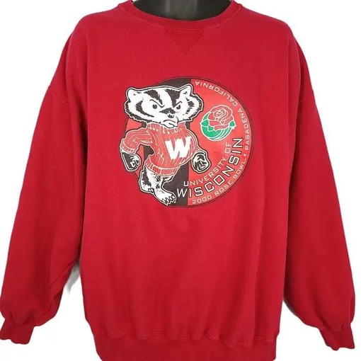 Y2K Rose Bowl Wisconsin Badgers Vintage Style Sweatshirt for NCAA Fans with college shirts