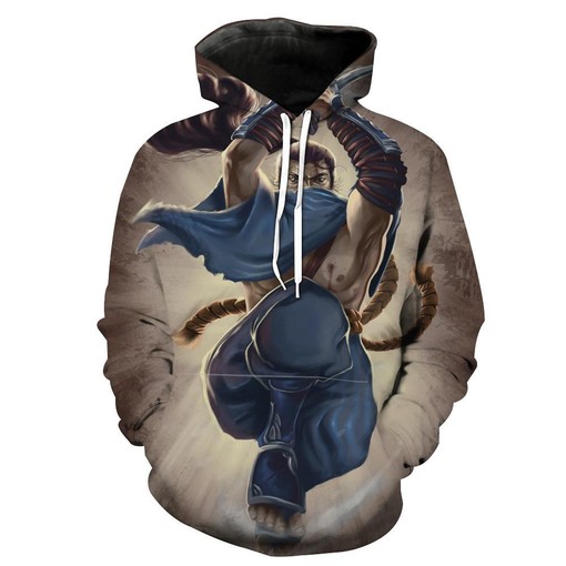 Yasuo 3D Printed All Over Custom Hoodie for Men