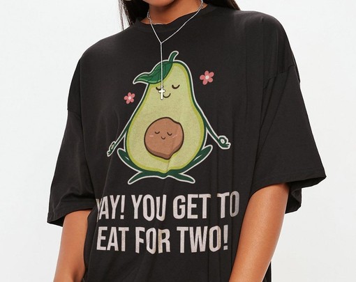 Yay ! You Get to Eat for Two! Unisex Shirt, Pregnancy Shirts, Vegan Shirt, Avocado T-Shirt, Funny Movie Shirts - Image 2