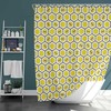 Yellow Bee Honeycomb Farmhouse Shower Curtain | Bees Beehive Fabric Bathroom Curtain and Mat