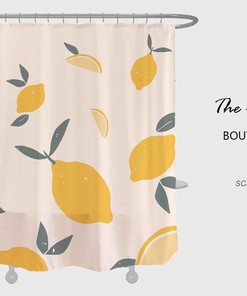 Yellow Lemon Fruit Print Shower Curtain for Kids Bathroom, Fun Ideas for Waterproof Customized Shower Curtains