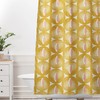 Yellow Mid Century Shower Curtain | Retro Geometric Bathroom Decor | Luxury Shower Curtains
