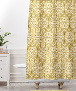 Yellow Moroccan Geometric Boho Shower Curtain, Touch of Boho Decor, Essential for Your Bathroom