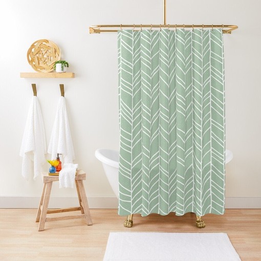 Yin Yang Spiritual Abstract Shower Curtain with Trendy Eco-Friendly Material and Waterproof Design for Decoration