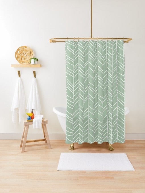 Yin Yang Spiritual Abstract Shower Curtain with Trendy Eco-Friendly Material and Waterproof Design for Decoration - Image 2