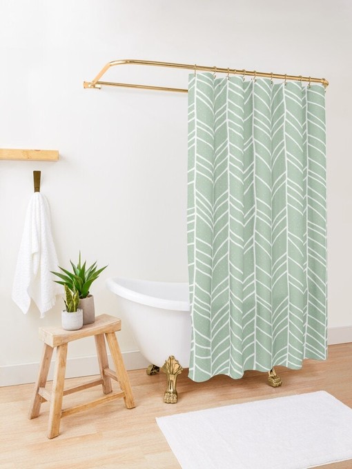 Yin Yang Spiritual Abstract Shower Curtain with Trendy Eco-Friendly Material and Waterproof Design for Decoration - Image 3