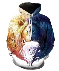 Yin and Yang Lion Epic Animals Full Size 3D Hoodie