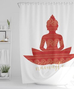 Yoga Spiritual Boho Shower Curtain / Inspirational Mandala Bath Print / Bathroom Art / Mindfulness Home Decor