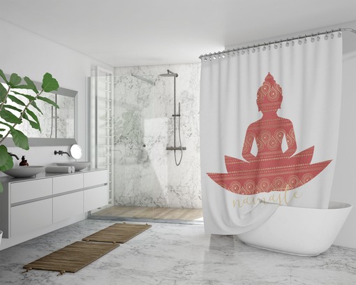 Yoga Spiritual Boho Shower Curtain / Inspirational Mandala Bath Print / Bathroom Art / Mindfulness Home Decor - Image 4