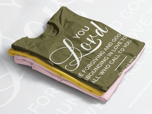 You Lord Are Forgiving & Good Abounding T-Shirt, Woman Bible Verse Psalm 86:5 Tee, Christian Apparel - Image 4