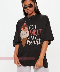 You Melt My Heart Longsleeve Tee, Lovers Matching T-Shirt, Valentine Sweatshirt with Gift for Couple Quote