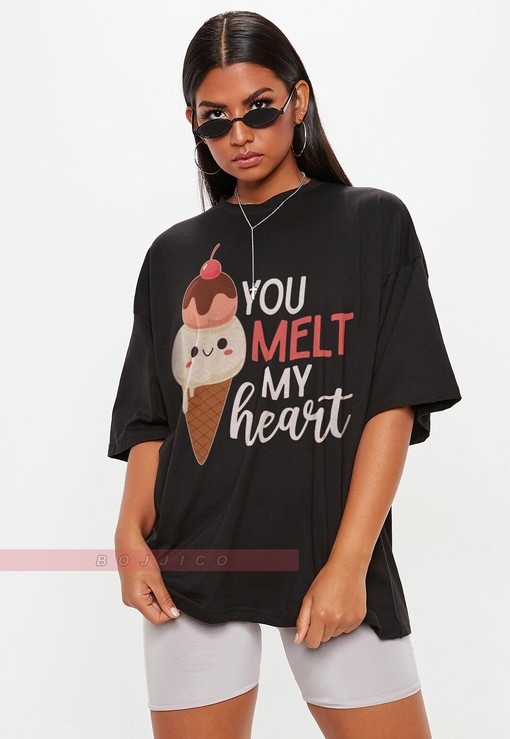 You Melt My Heart Longsleeve Tee, Lovers Matching T-Shirt, Valentine Sweatshirt with Gift for Couple Quote