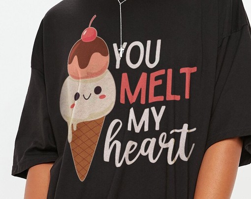 You Melt My Heart Longsleeve Tee, Lovers Matching T-Shirt, Valentine Sweatshirt with Gift for Couple Quote - Image 4