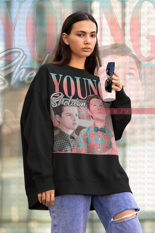 Young Sheldon Sweatshirt with Mary and Missy Cooper Tee, Homage to Armitage Sheldon Cooper, Movie Shirts for Boys