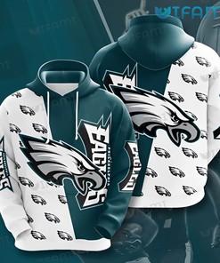 Youth Green White Logo Philadelphia Eagles Hoodies 3D with Custom Print