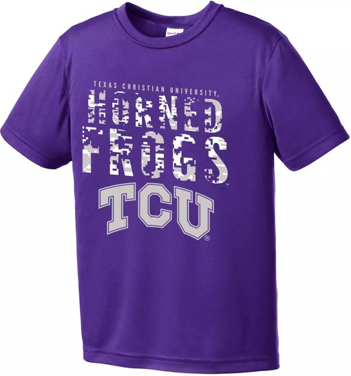 Youth TCU Horned Frogs Digital Camo Competitor T-Shirt for Fans, Official University Football Fan Shirt