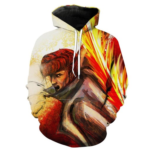 Yu Yu Hakusho Kuwabara 3D Hoodie All Over Printful Design