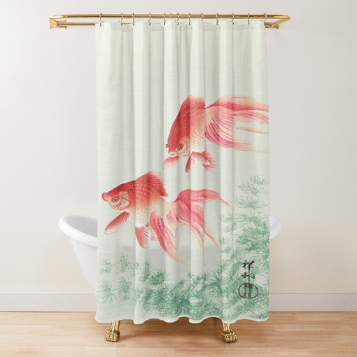Zen Bathroom Shower Curtain | Japanese Koi Fish Print | Eco-Friendly Material | Bathroom Decor + Quotes - Image 2