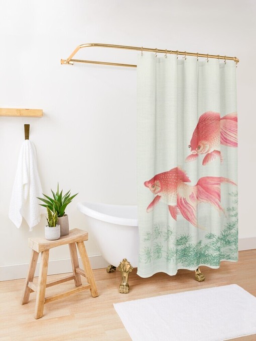 Zen Bathroom Shower Curtain | Japanese Koi Fish Print | Eco-Friendly Material | Bathroom Decor + Quotes - Image 3