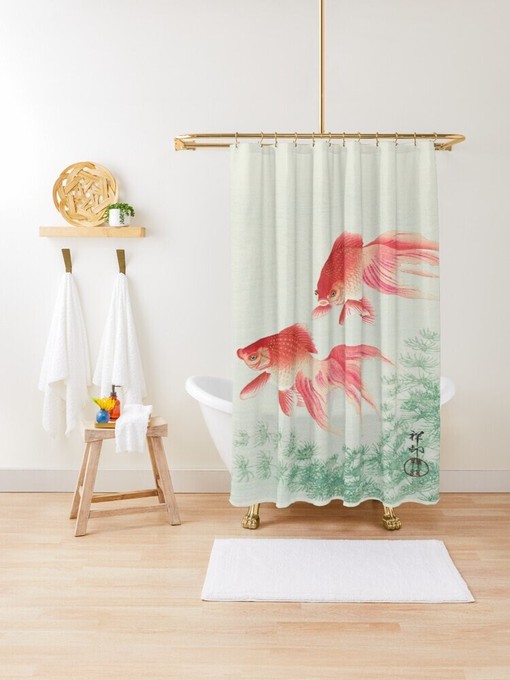 Zen Bathroom Shower Curtain | Japanese Koi Fish Print | Eco-Friendly Material | Bathroom Decor + Quotes - Image 4