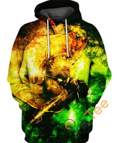 Zenitsu Agatsuma Abstract Yellow Demon Slayer Custom All Over Print 3D Hoodie - Show Your Love for Demon Slayer