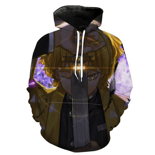 Zenitsu Agatsuma Demon Slayer All Over Print 3D Hoodie from Printful - Fan Edition